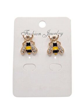 3/$20 NWT | Bumble Bee Gold Enamel & Rhinestone Statement Stud Earrings